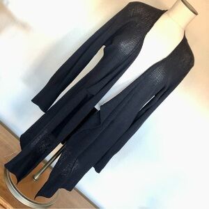 Hello Cozy Cardigan!  Eileen Fisher 100% Wool Open Front Cardigan - Black